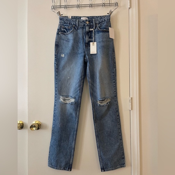 NEW Good American Women's Good '90s Icon Jeans Straight Leg Indigo 065 Revolve - Picture 2 of 7